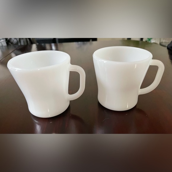 Federal Milk Glass Set Of Two Coffee Mugs - Picture 4 of 10